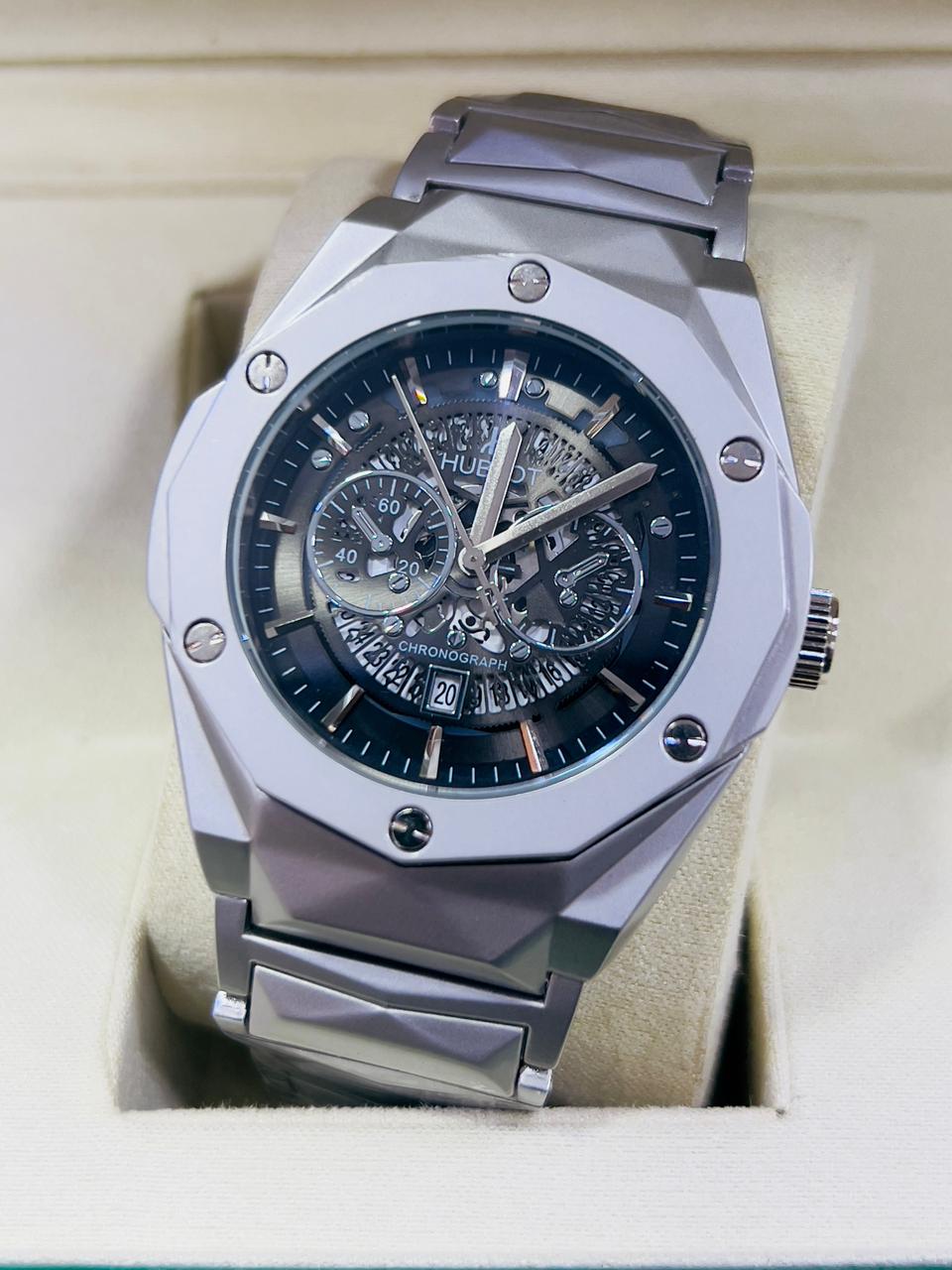 Hublot Chain Strapped Black Hologram Dial Watch