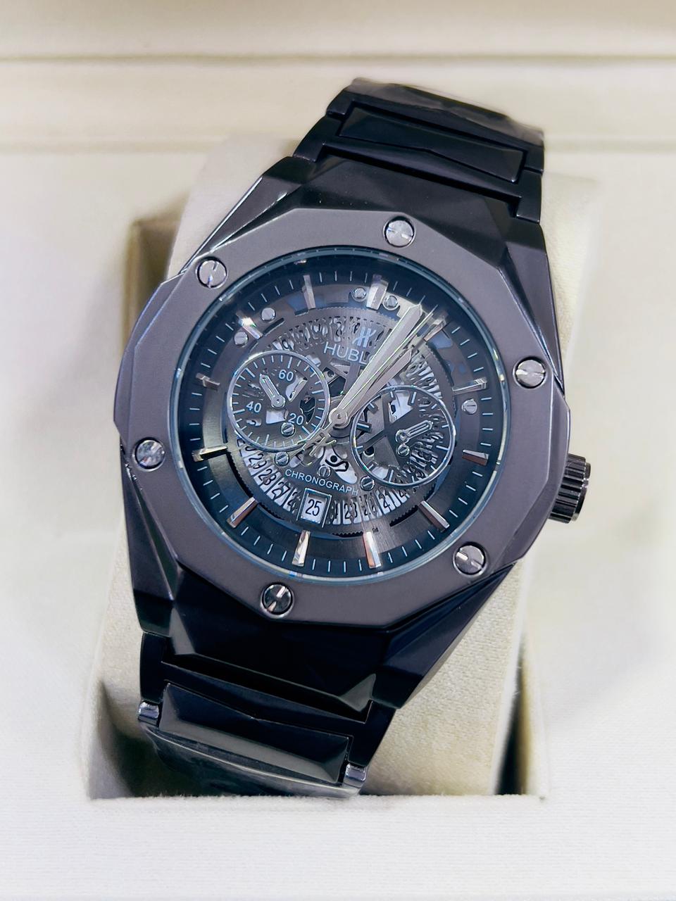 Hublot Chain Strapped Black Hologram Dial Watch